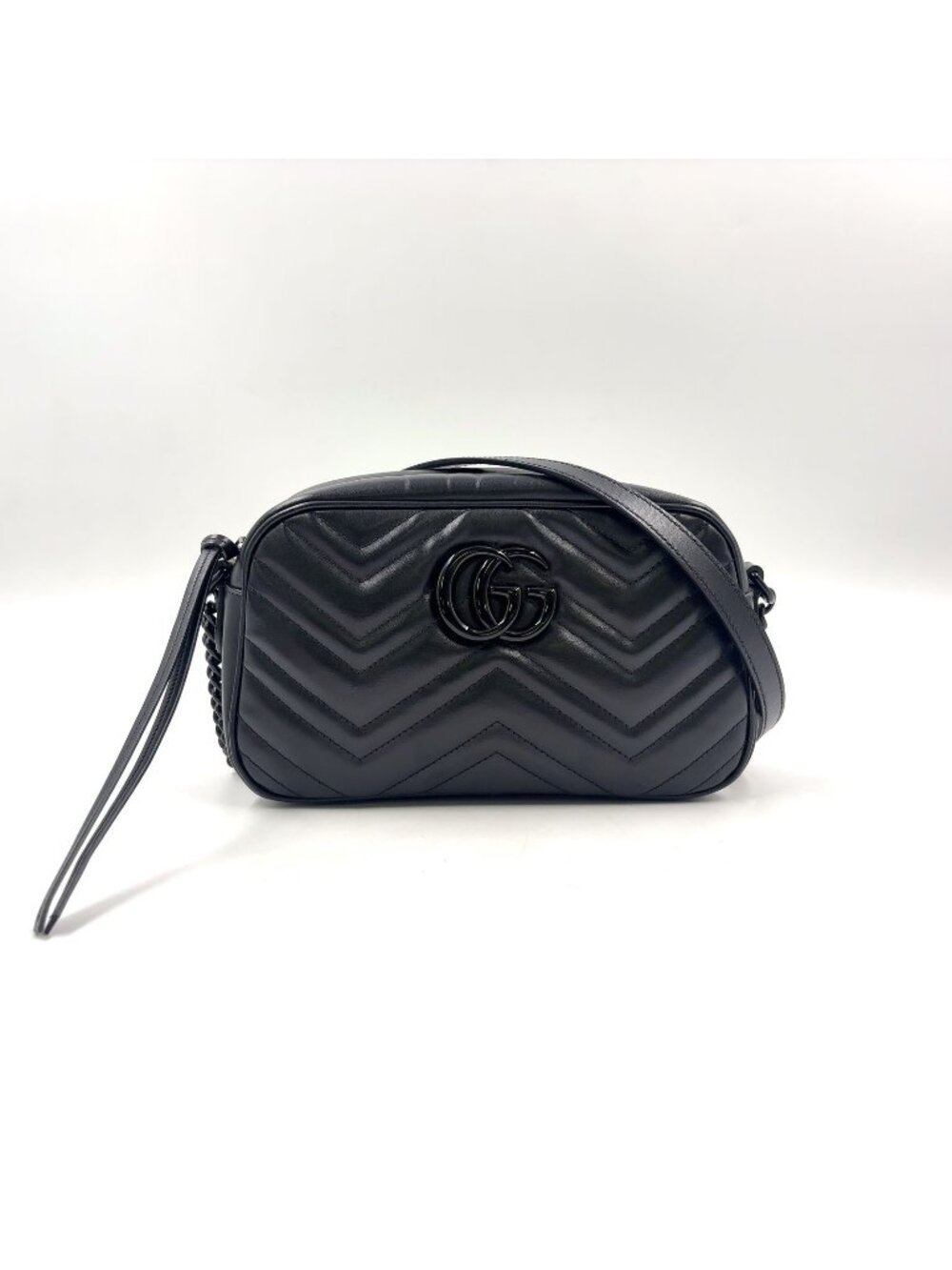 Gucci GG Marmont Quilted Small Chain Leather Black Shoulder Bag